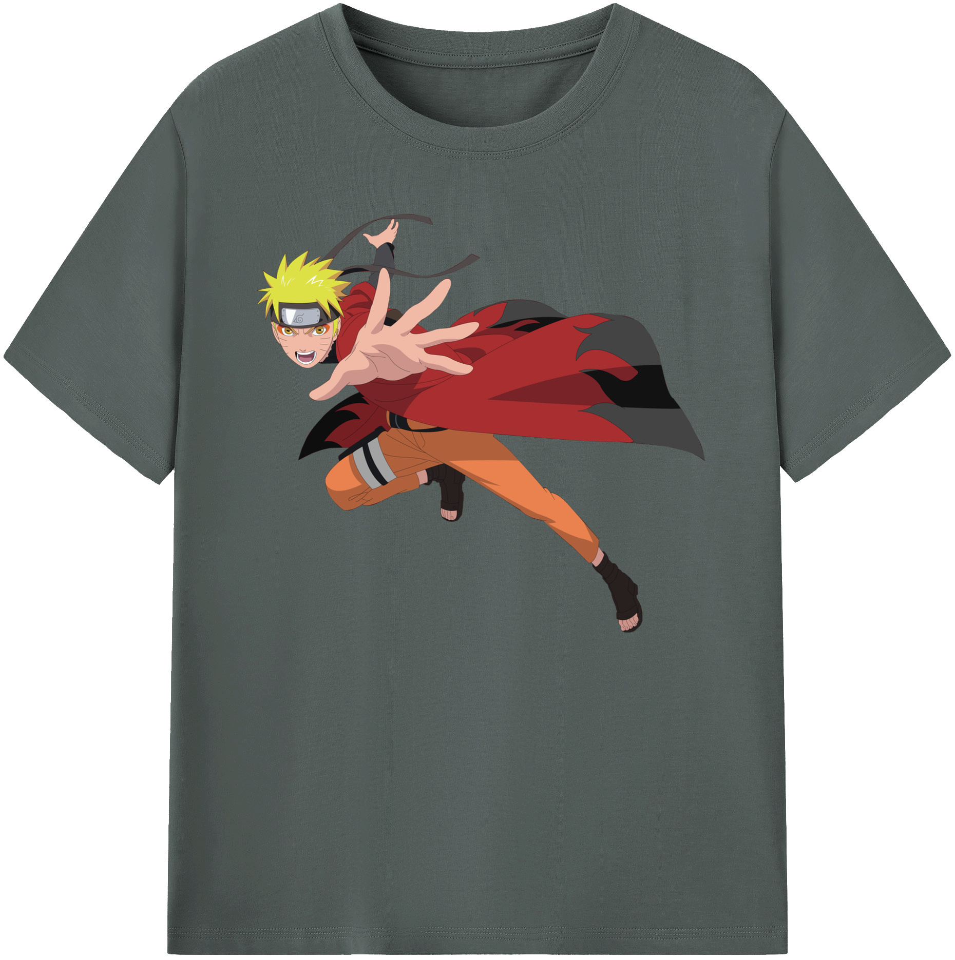 （画像用） NARUTO -ナルト- うずまき ナルト Uzumaki Naruto 綿100％ メンズ半袖Tシャツ｜肌触りやわらか＆通気性